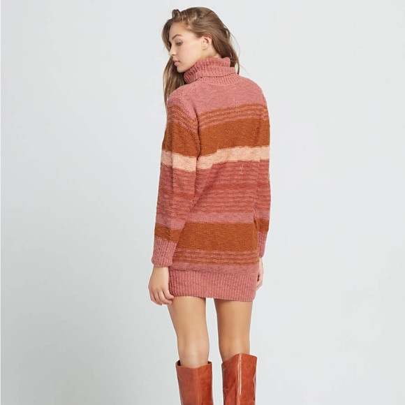 L*SPACE Jetsetter Serape Stripe Pink Knit Sweater Dress - Picture 1 of 11